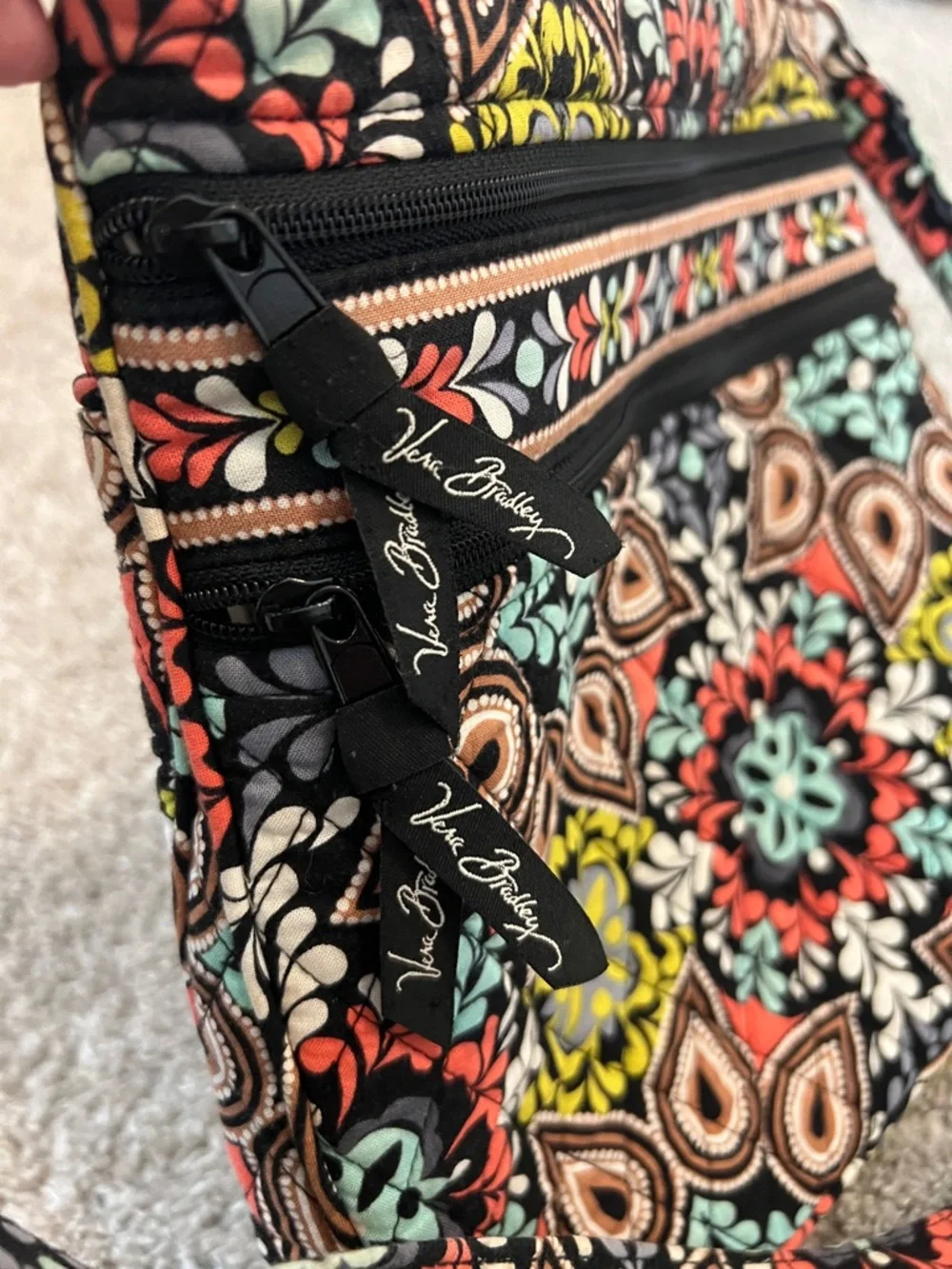 Vera Bradley Sierra Bundle 2 Pc Tote‎ + Crossbody Floral Medallion Travel Bag